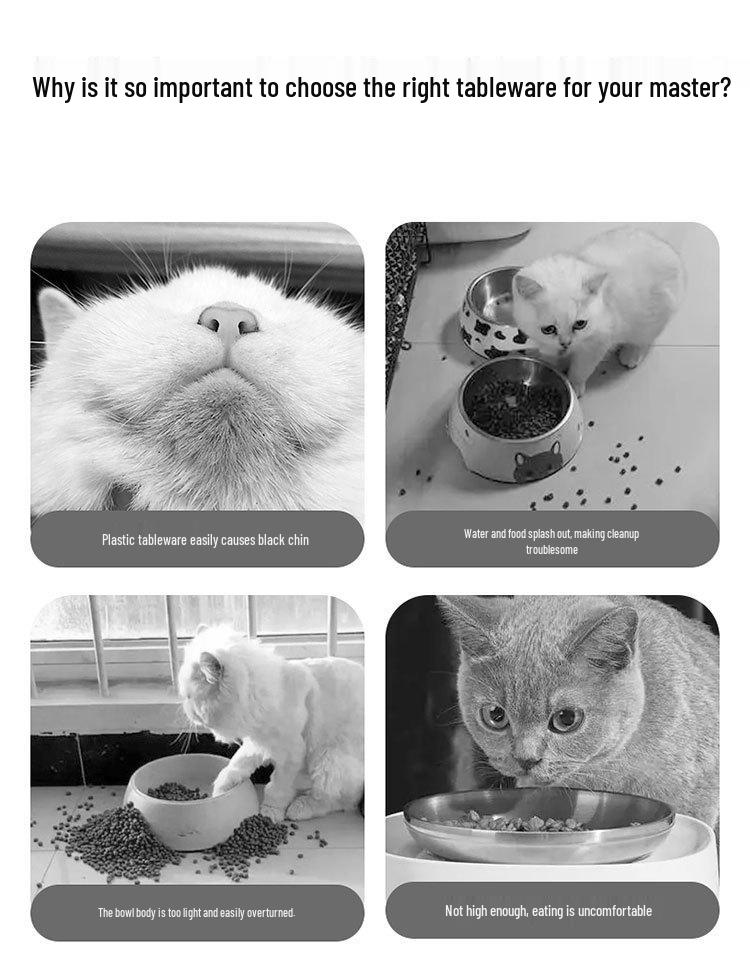 Миска для питомца из керамики 'Милый румяный медвежонок' - Наклонная миска большого диаметра для кошек и собак