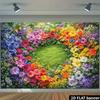2D Wildflower Meadow Backdrop with Butterflies Background Cloth