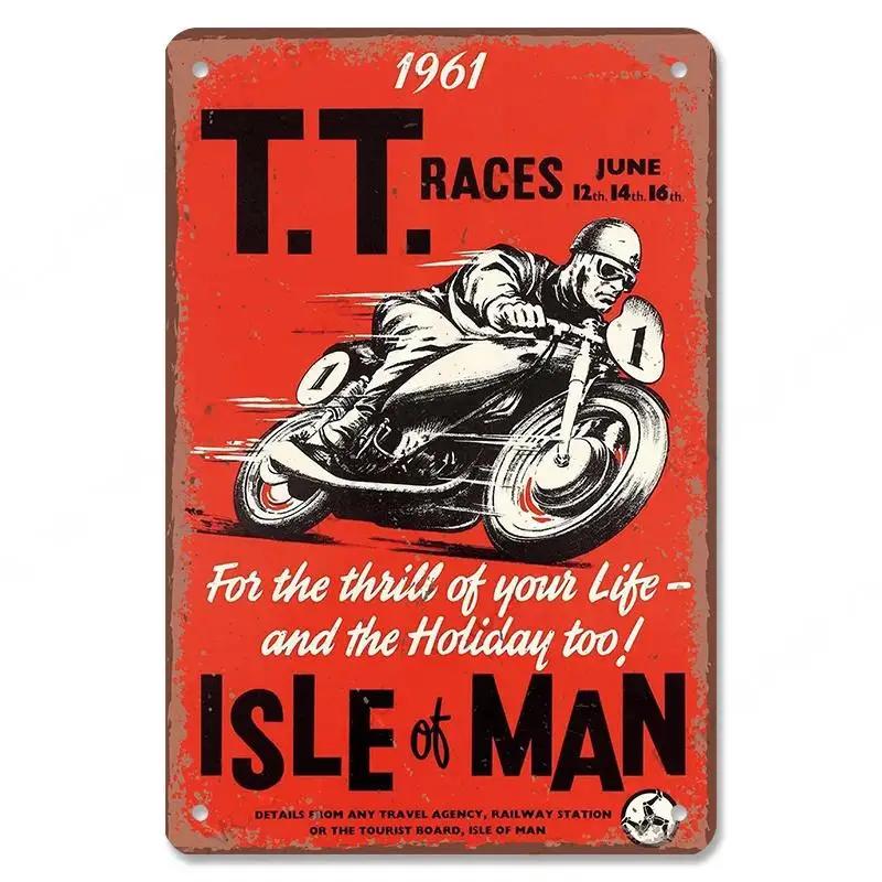 Винтажный плакат для мотокросса, металлические жестяные знаки, Гран-при мотоцикла, металлическая табличка, Декор, Настенный декор для гаража, мотоклуба, мужского пещерного бара