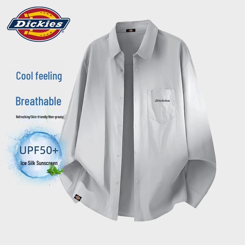 Мужская охлаждающая рабочая рубашка Dickies с длинным рукавом, защита от солнца