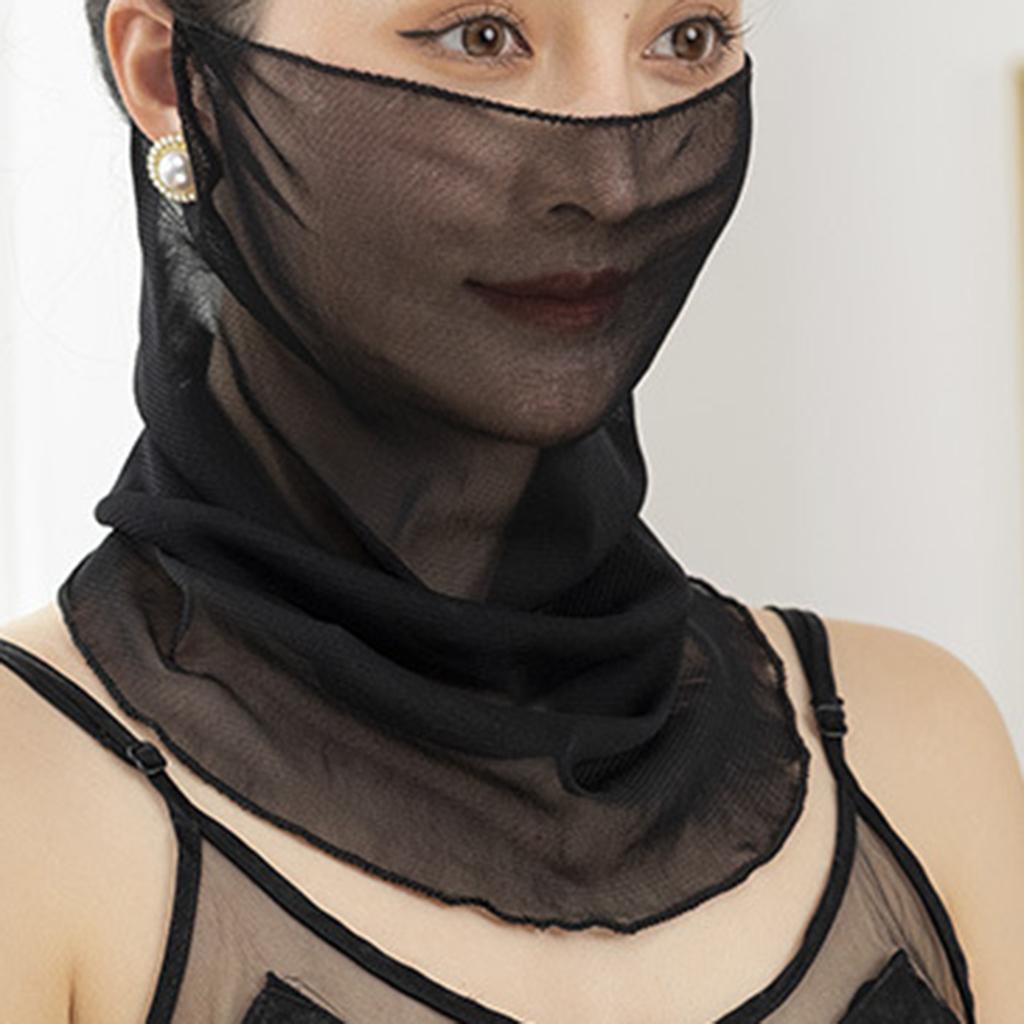 Summer Gauze Scarf Veil Ear Mask Hood Spring Lightweight Muffler Women Decorative Small Silk Scarf Sunscreen Mask