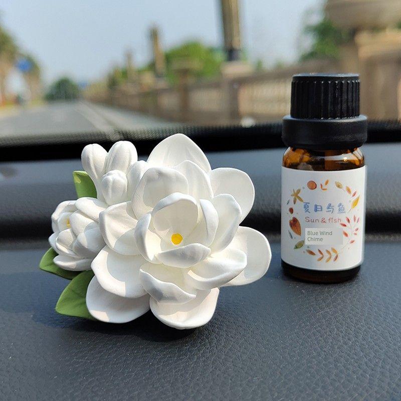Jasmine Car Fragrance, Car Air Conditioner Vent Perfume, Car Interior Decoration, Gardenia Flower Aroma Diffuser Stone