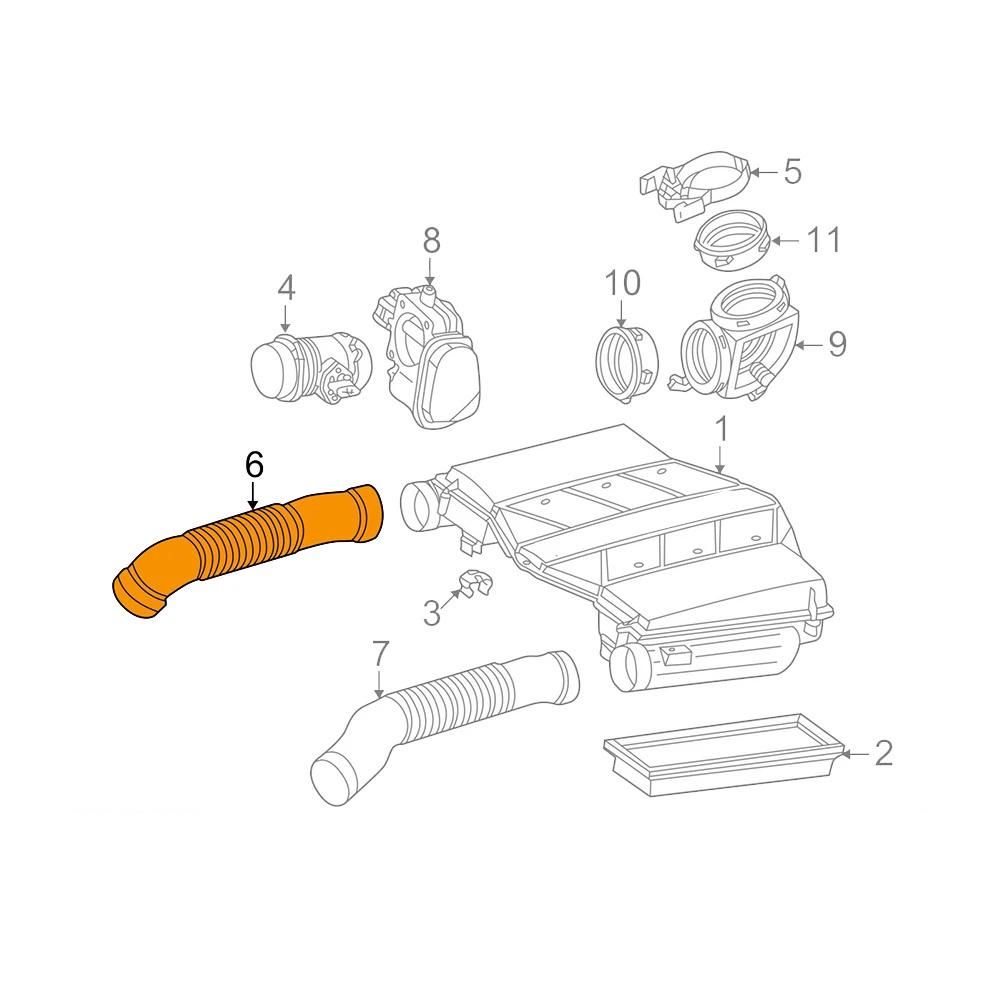Левый+Правый Патрубок Воздухозаборника Для Mercedes-Benz S500 Базовый Седан 4-Двери 2000-2006