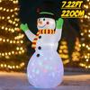 7.22FT Inflatable Scarf Snowman Colorful LED Lights Toy Xmas Yard Decoration Festive Gift Christmas Supplies Home Decor Ornament