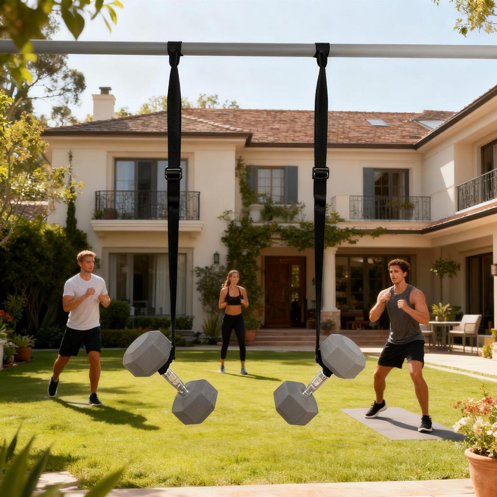 Страховочные крюки для гантелей 2 штуки Регулируемые безопасные тренировочные ремни Насадка для стойки для штанги Для женщин мужчин Домашний тренажерный зал Жим лежа