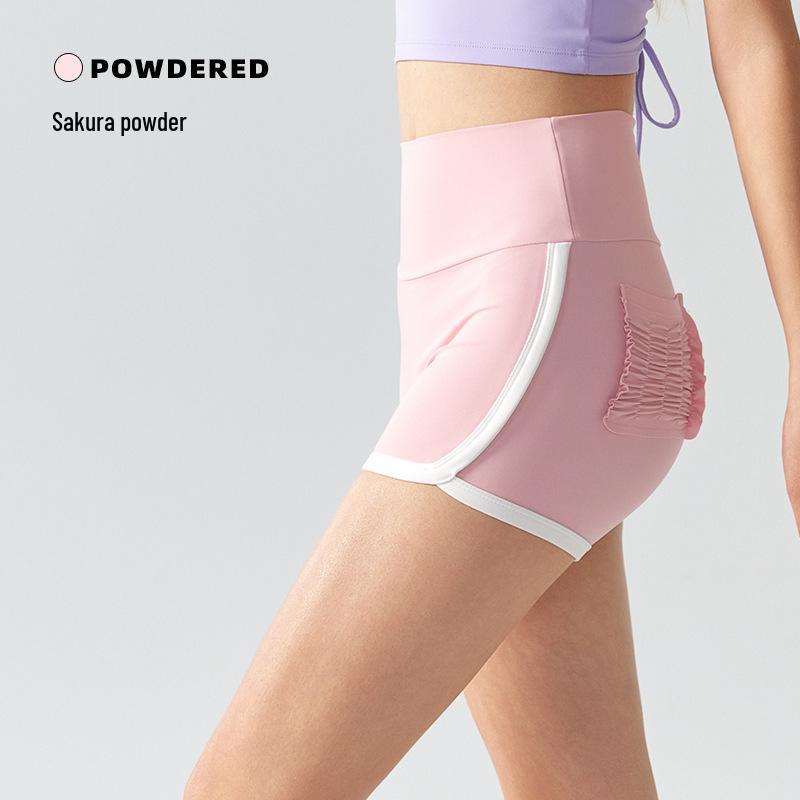 Летние женские шорты для йоги с цветовыми блоками, высокой талией и эффектом пуш-ап, с карманами, для бега, тенниса и фитнеса