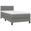 3139874 vidaXL Divan Bed with Mattress Dark Grey 100x200cm Fabric