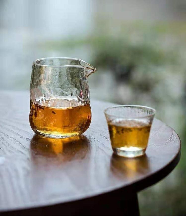 Transparent Hammer Patterned Tea Dispenser Kungfu Tea Cup Household Thicken Heat Resistant Tea Separator Teaware Accessories New