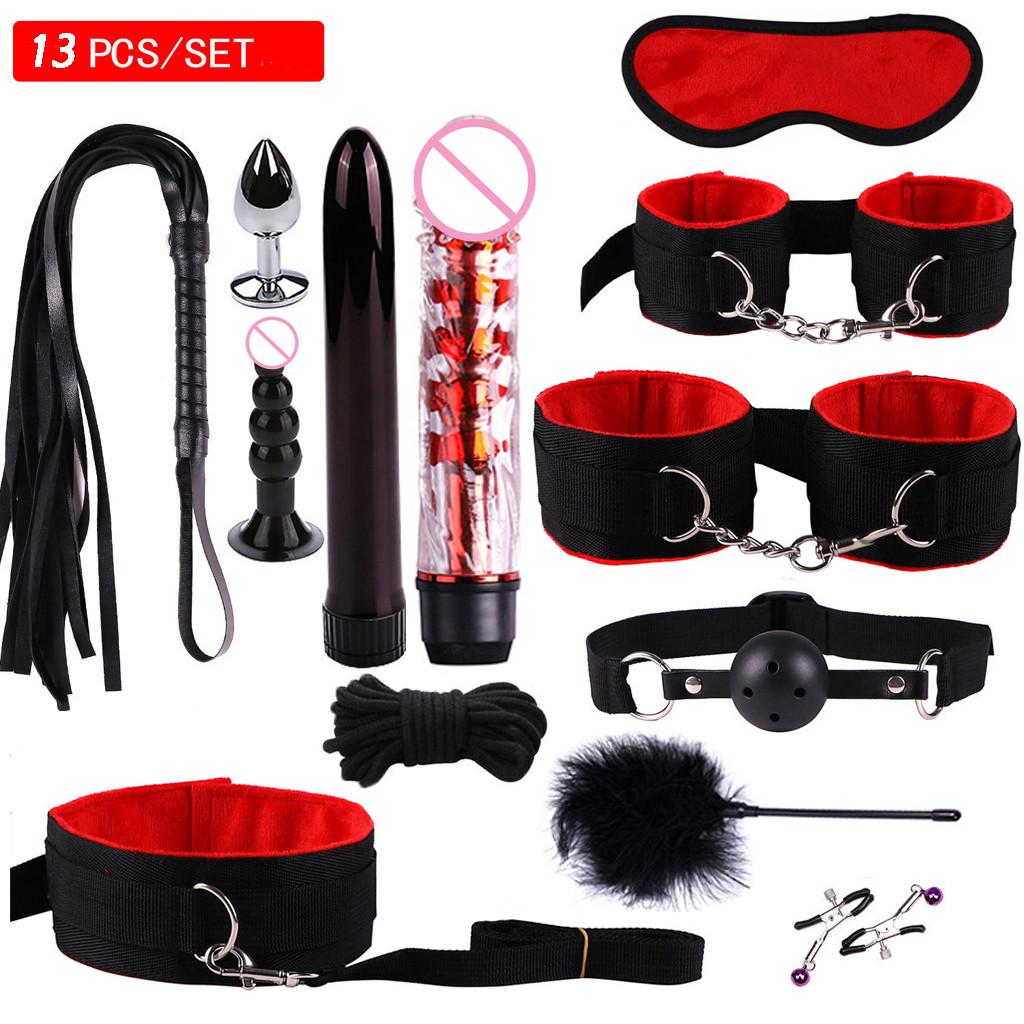 Пробки для сосков Анальный вибратор Наручники Маска Вибрационный набор