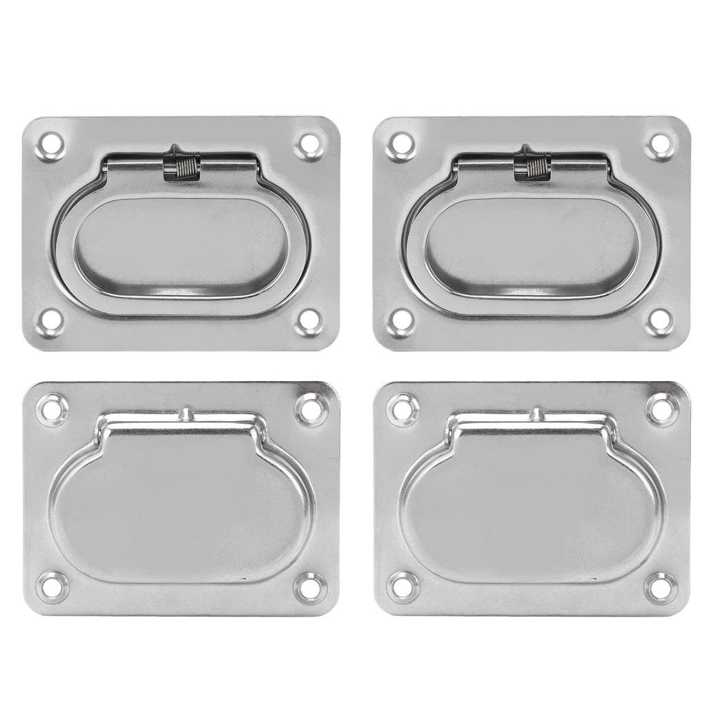 4Pcs Flush Ring Pull Deck Lift Cover Handle 316 Stainless Steel Square for Boat Ship