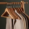 5Pcs Hangers For Clothes Clothing Storage Wardrobe Organizer Have Non Slip Shoulder Wood Shirt Dress Jacket Coat Hanger