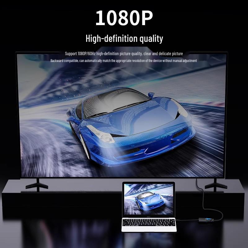 HDMI To VGA Converter Adapter Cable for Computers and Projectors