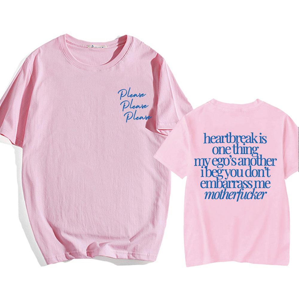 Please Please Please Sabrina Carpenter T-shirt Short Sleeve Men/Women Tee-shirt Streetwear Casual Camisetas 2024 Song Print Tees
