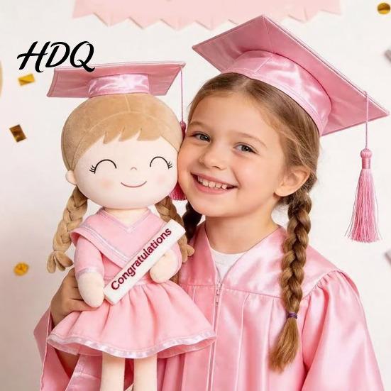 Плюшевая кукла 16" Девочка-выпускница Игрушка с шапочкой и мантией Детский сад Дети Начальная школа Подарки для возрастов 2-8 Малыши Мягкий сувенир