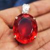 London Red Topaz Pendant Oval Shape 85.35 Ct 925 Sterling Silver Natural Gems My-410-k