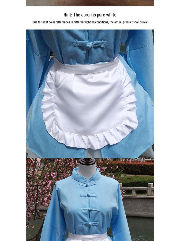 Original Lolita Maid Apron: Cute Soft Bib for Little Cooks