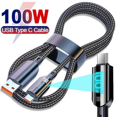 Кабель для быстрой зарядки PD 100 Вт, кабель Type C USB для iPhone 16 15 pro Huawei Xiaomi Samsung USB C, кабель для передачи данных для мобильного телефона