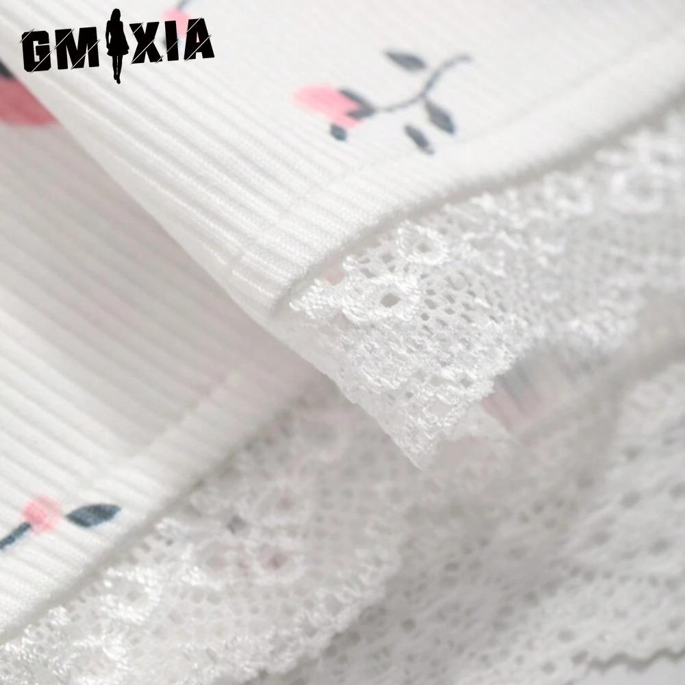 GMXIA Sexy Pajamas Lace Lace Tight Floral Long-sleeved Cardigan Waistless Shorts Loungewear Women's Suit