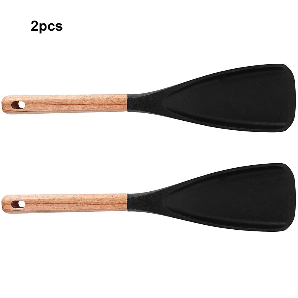 2 упаковки/лот Кулинария Кухонная утварь Эргономичные удобные деревянные ложки Деревянные ложки для приготовления пищи Антипригарное покрытие