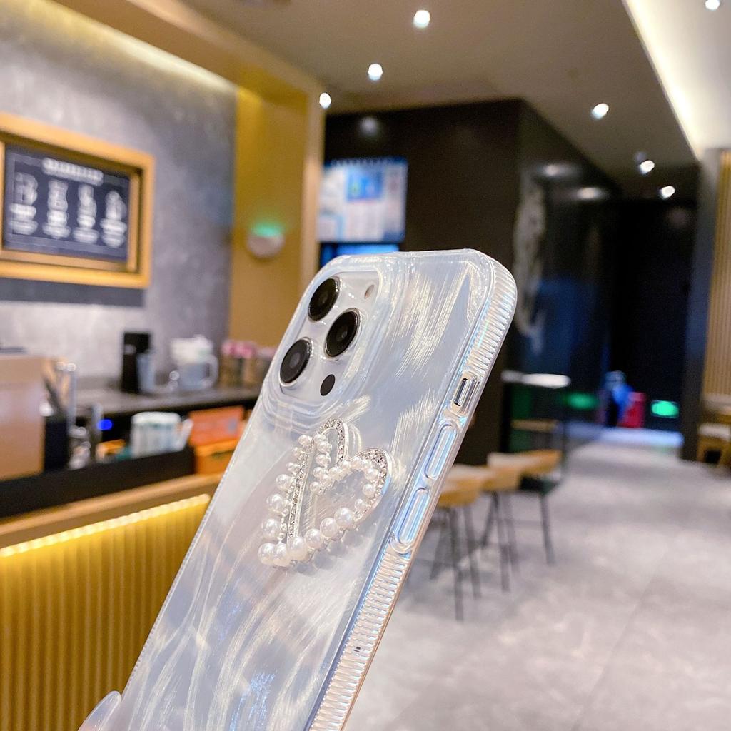 Перьевая пряжа Подходит для Apple 15PRO Весенне-летний простой защитный чехол Цепочка из жемчуга «Любовь феи» Чехол для телефона 13