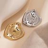 Trendy Gold Silver Color Big Round Brooches For Women Minimalist Metal Irregular Folded Pin Brooch Jewelry Gift