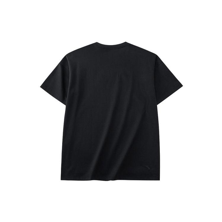 ANTA Basketball Collection T Shirts Men's Black Crew Neck Moderate Straight Fit 152221159-3