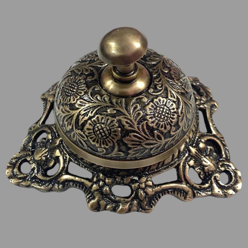 Старинный морской латунный настольный колокольчик – 12,7 см, для приема гостей, для звонка