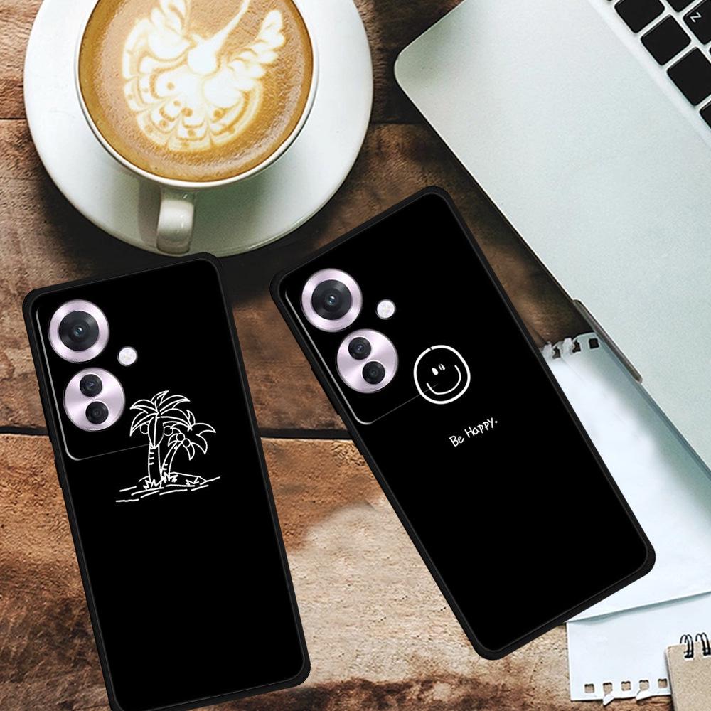 Черный мягкий чехол из ТПУ для Reno 11F F25 Pro 5G, простой дизайн с линиями