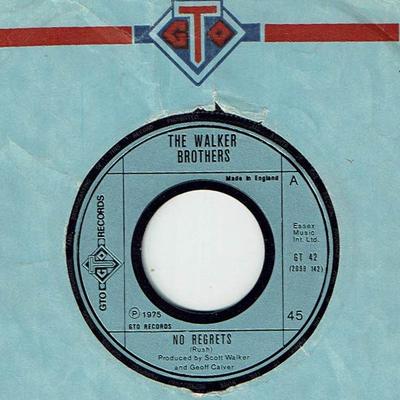 7-дюймовая пластинка WALKER BROTHERS - No Regrets GT42 GTO 1975 UK Рок Б/У