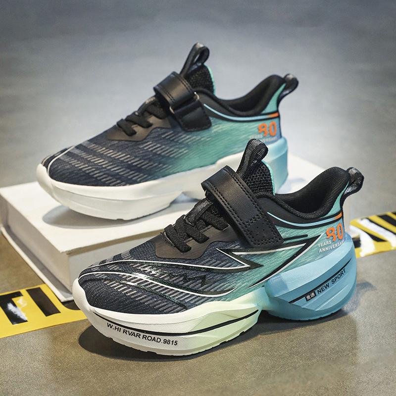 2025 Summer New Mesh Running Shoes Boys and Girls Children's Shoes Shock Absorption Rebound Breathable Physical Education Wear-resistant Running Shoes