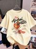 Aperol Spritz Лимонный Напиток Принты Футболка Женская Хлопок Лето Короткий Рукав Топы Удобный Свободный Круглый Вырез Футболка Спортивная Одежда
