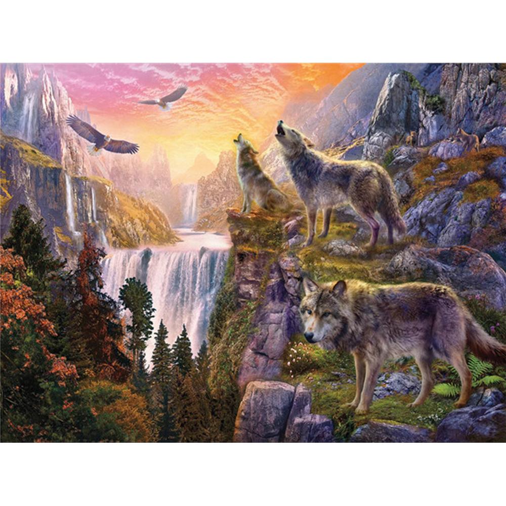 5D DIY Алмазная картина Волк Алмазная вышивка Животное Алмазная мозаика Полный квадратный дрель Вышивка крестом Декор для дома