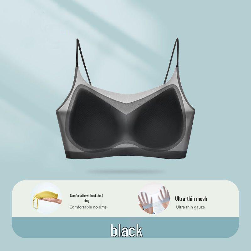 Ultrathin Ice Silk Seamless Sports Bra - Women's Lightweight, Breathable, Small Chest Support