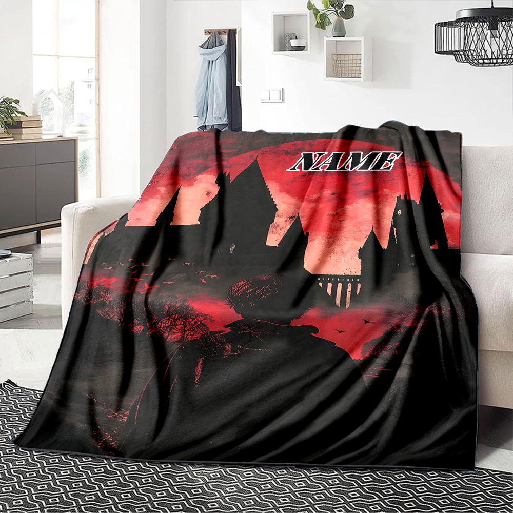 Custom Name Harry Potter Night blanket for Couch & Bed, Plush Cozy Fuzzy Blanket Super Soft & Warm Blankets for Fall and Winter. 090881