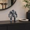 Без заусенцев 3D-печать Статуэтка гориллы из напечатанного камня, Фигура мускулистой гориллы на скале с тяжелым основанием, Статуэтка с текстурой, Креативный декор для рабочего стола, Украшение для дома и офиса,