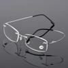 Blue Light Blocking Ultralight TR90 Memory Titanium Rimless Reading Glasses Men&Women Presbyopic Eyeglasses +1.0 +1.5 +2.0