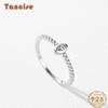 Tancise Classic 925 Sterling Silver Zircon Ring Ladies Jewelry Wedding Promise Party Gift