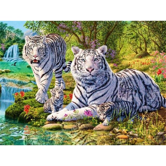 40x50 см тигр картина по номерам для взрослых DIY наборы ручная роспись животное на холсте картина маслом рисунок раскраска по номеру с рамкой