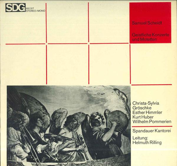 Виниловая пластинка HELMUTH RILLING SPANDAUER KANTOREI Samuel Scheidt Geistliche Konzerte 610317 SDG Германия Классика Б/у