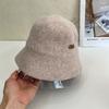 Bucket Hat Women's Autumn and Winter Versatile Face Small Wool Bucket Hat Casual Face Cover Short Brim Basin
