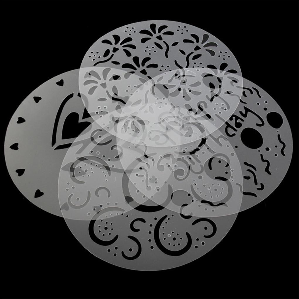 4 шт. Форма для торта Праздничные конфеты Желе DIY Изготовление спреев Трафареты Главная Отель Кафе Кухня Помадка Выпечка Гаджеты