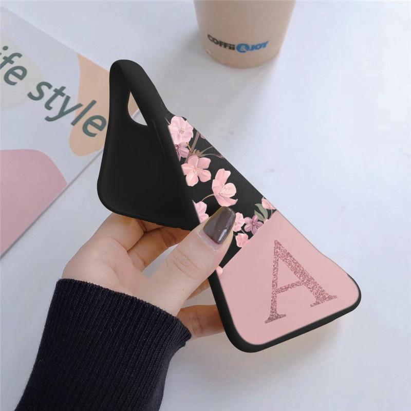 Мягкий силиконовый чехол с цветочным узором и буквами для Samsung A55 M35 Xiaomi Redmi Note 13 Pro iPhone Huawei Honor Realme Camera Защитный противоударный чехол