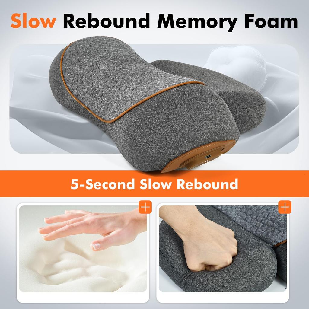 3-in-1 Neck Massager Pillow for Shoulder Deep Tissue , with Heating and Traction Function, Hump Corrector for Women