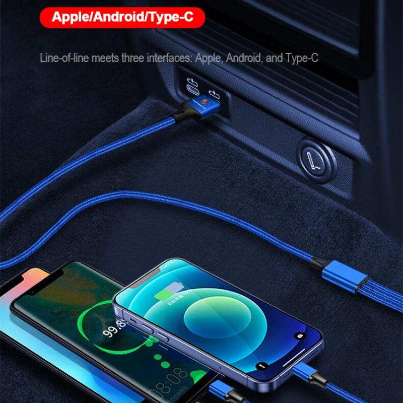 1 шт. Кабель для передачи данных с супербыстрой зарядкой три-в-одном для Porsche 911 Cayenne Panamera Macan Boxster Carrera-GT 928 944 918