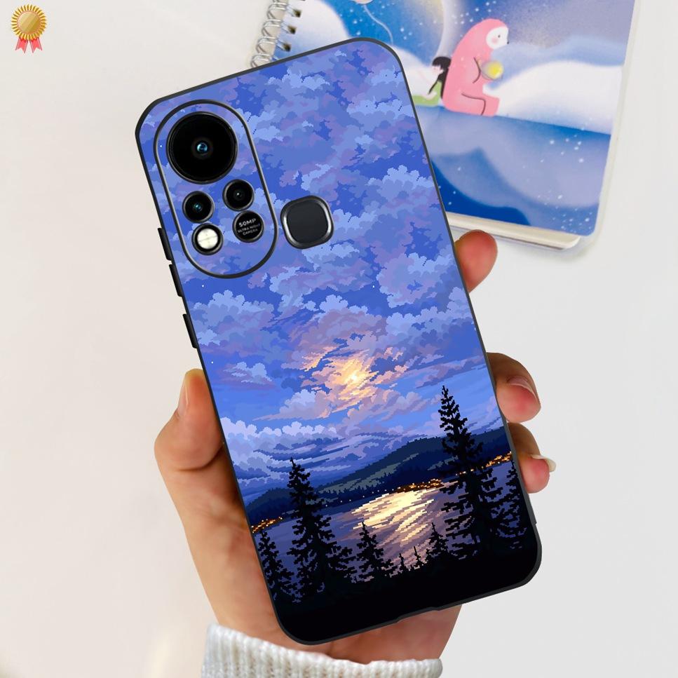For Infinix Hot 11s Case Back Cover Clear Cute Cat Black Soft Silicone Coque For Infinix Hot11S Hot 11S Phone Case Bumper Fudna