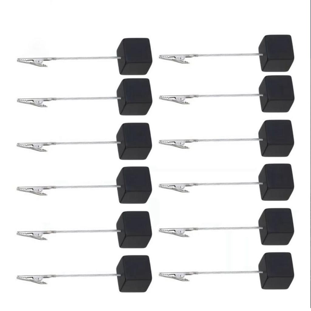 12PCS Card Holder Cube Pine Decorative Table Number Stand Memo Clip Holder for Bedside Decoration