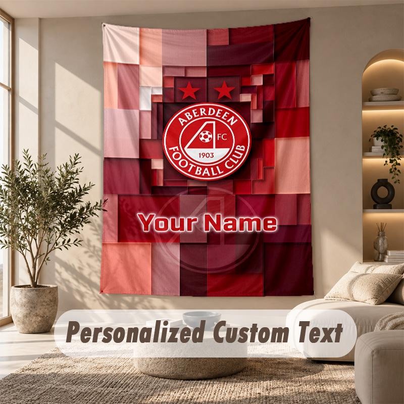 Tapestry Custom Name Text, Wall Hanging Tapestry Home Room DecorAberdeen FC