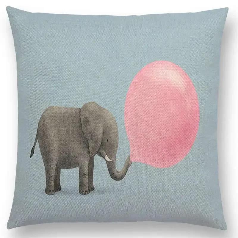 Новейшая Милая Маленькая Привидение Парусник Кит Океан Олень Медведь Дайвер Принты Наволочка Диванная Подушка