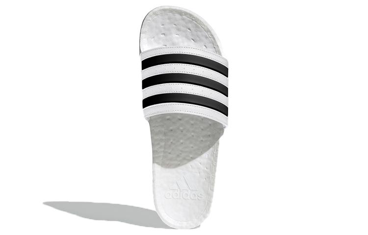 Шлепанцы Adilette Boost Adidas 'Белые Черные Полоски' FY8155