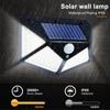 1/2/4/8 Pcs 100 LED Solar Lights Outdoor Solar Powered Motion Sensor Lights Outdoor Waterproof Wall Lamp Night Light with 3 Modes 270deg Wide Angle